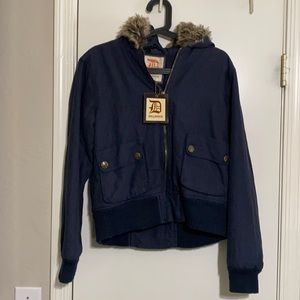 Navy patterned bomber jacket